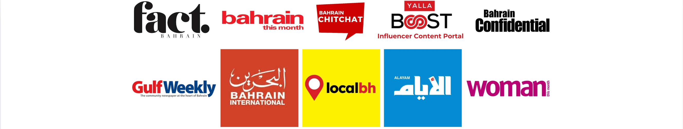 Collection of various logos from different media and organizations on a white background. Femvisionary 
