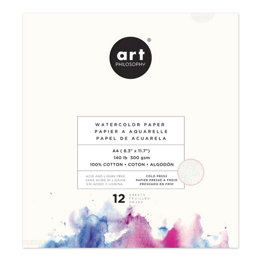 Beginner Watercolor Practice Paper 12 Sheets | A4